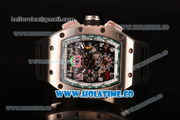 Richard Mille RM005 FM Asia Automatic Steel Case with Skeleton Dial and Green Inner Bezel - Click Image to Close